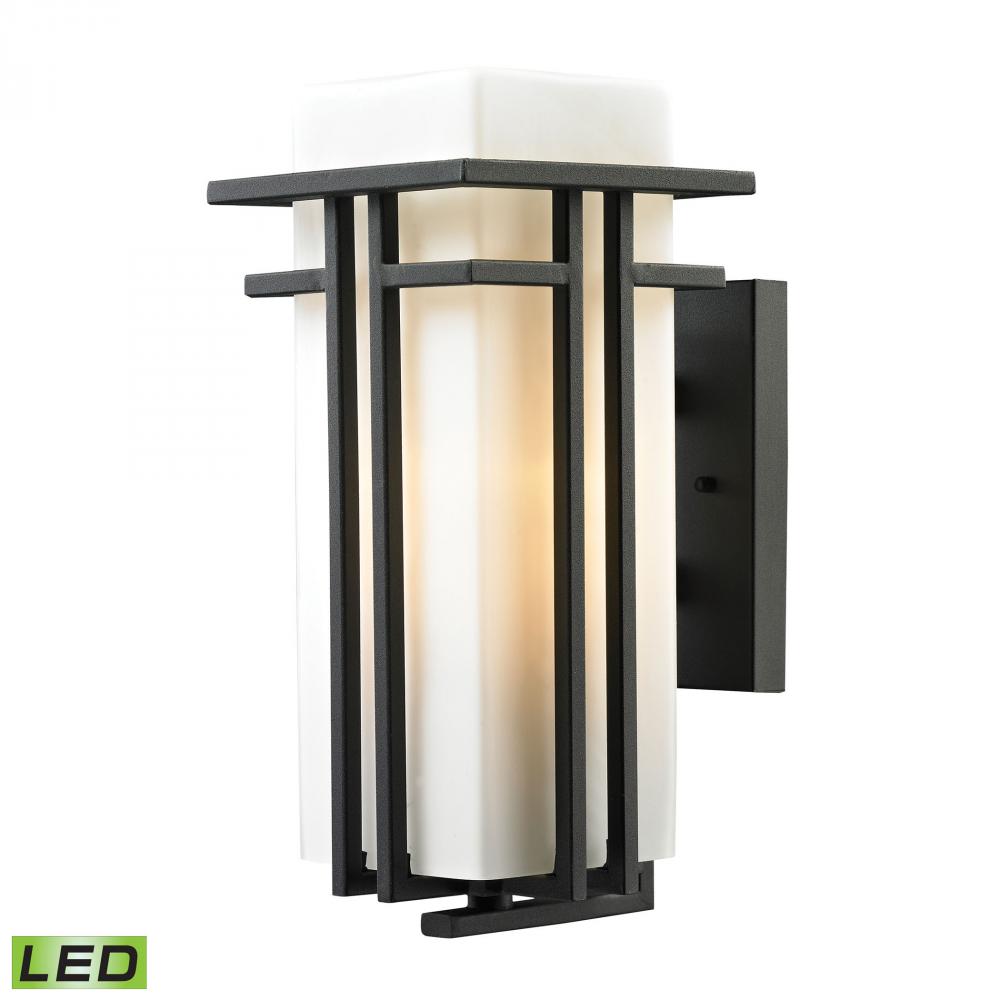 Croftwell 1-Light Outdoor Wall Lamp in Textured Matte Black - Includes LED Bulb