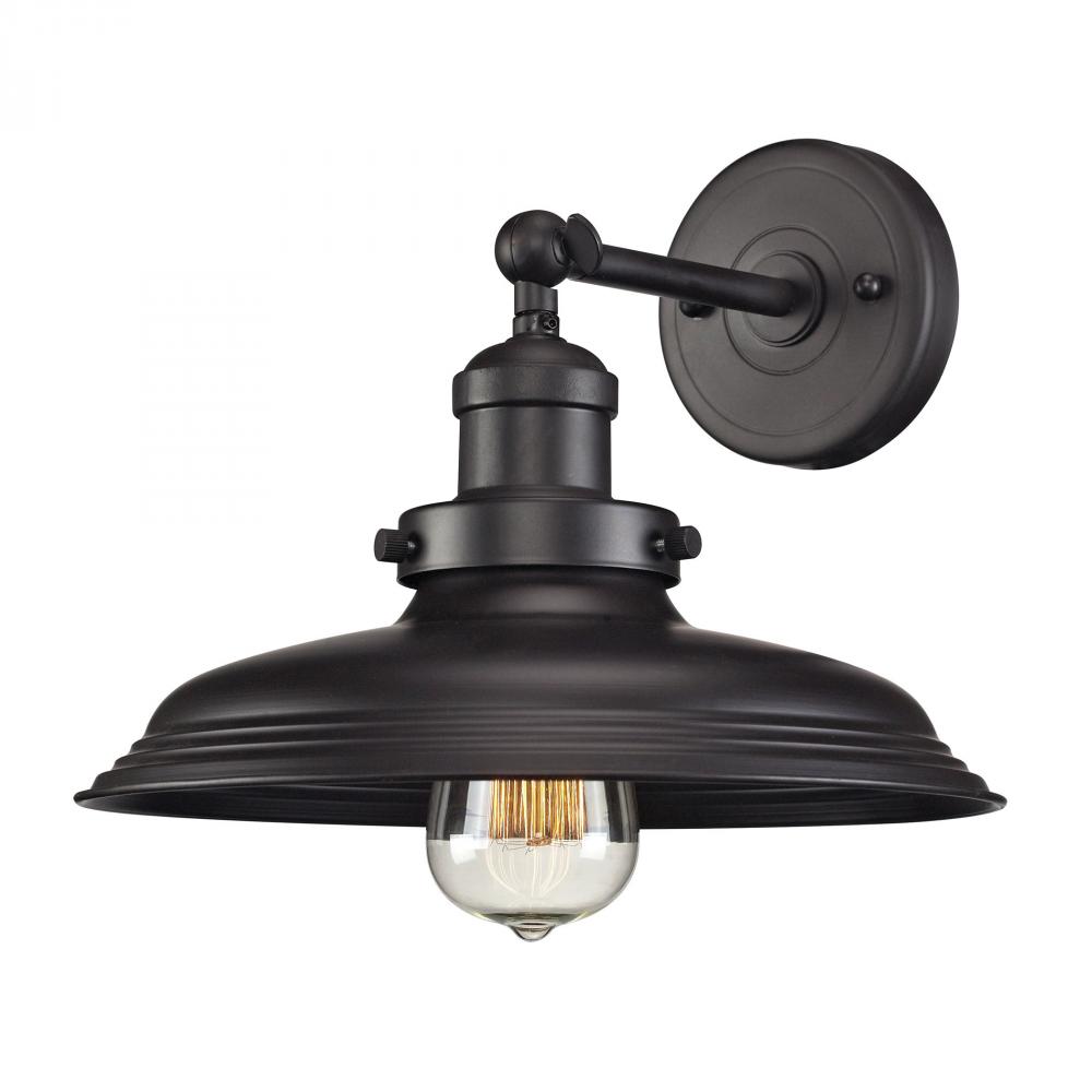 Newberry 1-Light Wall Lamp in Oil Rubbed Bronze with Matching Shade