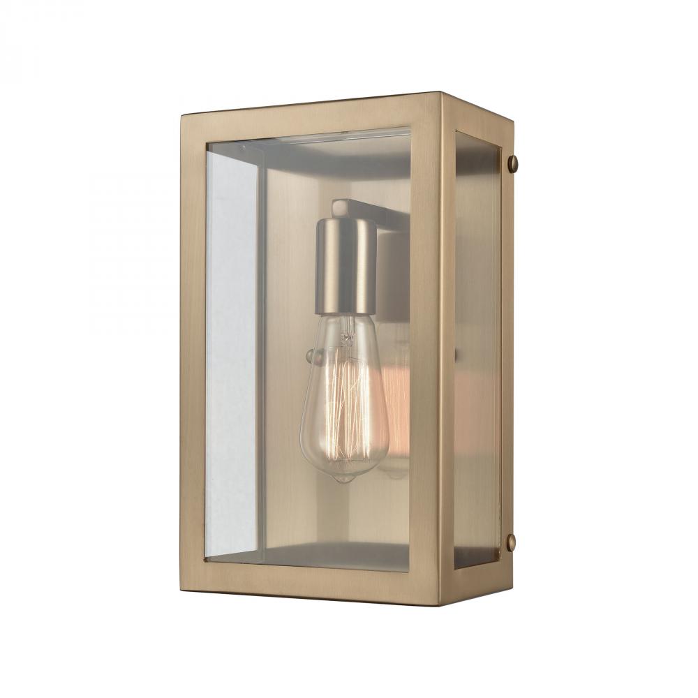 Parameters 1-Light Sconce in Satin Brass with Clear Glass