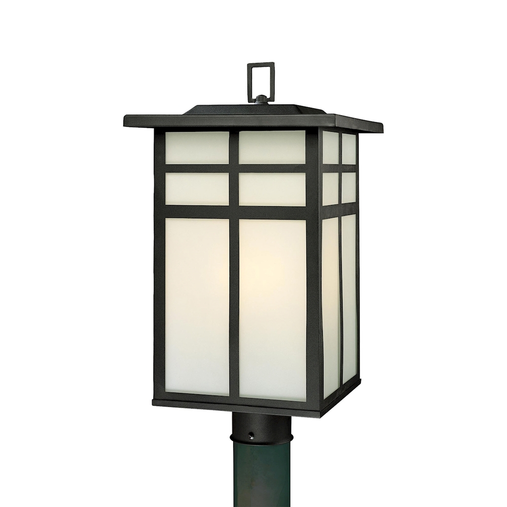 Mission 3-Light Post Mount Lantern in Black