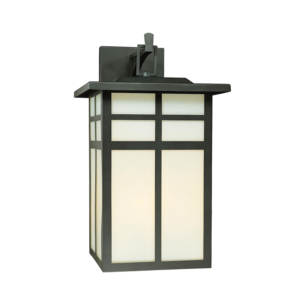 Mission 3-Light Outdoor Wall Lantern in Black