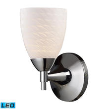 ELK Home Plus 10150/1PC-WS-LED - Celina 1-Light Wall Lamp in Polished Chrome with White Swirl Glass - Includes LED Bulb