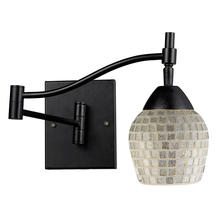 ELK Home Plus 10151/1DR-SLV - Celina 1-Light Swingarm Wall Lamp in Dark Rust with Silver Glass