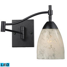 ELK Home Plus 10151/1DR-SW-LED - Celina 1-Light Swingarm Wall Lamp in Dark Rust with Snow White Glass - Includes LED Bulb