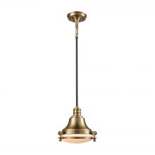 ELK Home Plus 16072/1 - Riley 1-Light Mini Pendant in Oil Rubbed Bronze and Satin Brass with Opal White Glass