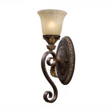 ELK Home Plus 2150/1 - Regency 1-Light Wall Lamp in Burnt Bronze with Off-white Glass