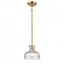 ELK Home Plus 67925/1 - Orinoco 8'' Wide 1-Light Mini Pendant - Satin Brass