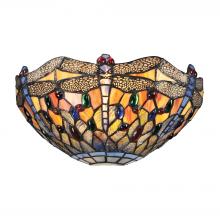 ELK Home Plus 72077-1 - Dragonfly 1-Light Sconce in Dark Bronze with Tiffany Style Glass