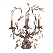ELK Home Plus 8050/3 - Circeo 3-Light Wall Lamp in Deep Rust with Crystal