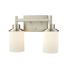 ELK Home Plus CN575212 - Belmar 2-Light for the Bath in Brushed Nickel with Opal White Glass