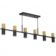 Dainolite CRL-4812HC-MB-AGB - 12 Light Horizontal Chandelier in Matte Black & Aged Brass