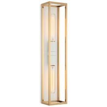 Matteo Lighting S15122WHAG - Shadowbox White + Aged Gold Brass Wall Sconce