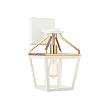 Matteo Lighting W67001WHAG - Mavonshire White + Aged Gold Brass Wall Sconce