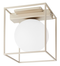 Eglo Canada 204637A - 1 LT Ceiling Light w/ Champagne Finish & White Glass Shade