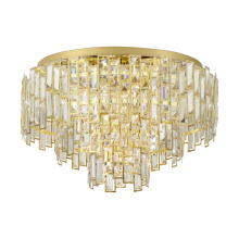 Eglo Canada 39611A - 10 LT Ceiling Light w/ Brass Finish & Clear Glass Crystal Elements