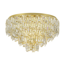 Eglo Canada 39612A - 10 LT Ceiling Light w/ Brass Finish & Clear Glass Crystal Elements