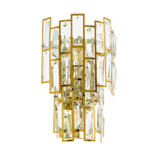 Eglo Canada 39615A - 3 LT Wall Light w/ Brass finish & Clear Glass Crystal Elements