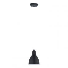 Eglo Canada 49464A - 1 LT Mini Pendant w/ Black Finish & Black w/ White Interior Shade
