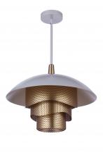 Craftmade P1010MWWMG-LED - 19â€ Diameter Sculptural Statement Dome Pendant w/ Perforated Metal Shades in Matte White/Matte Gol